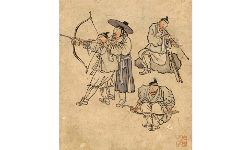 김홍도의 풍속화 중 활쏘기 | 국립중앙박물관